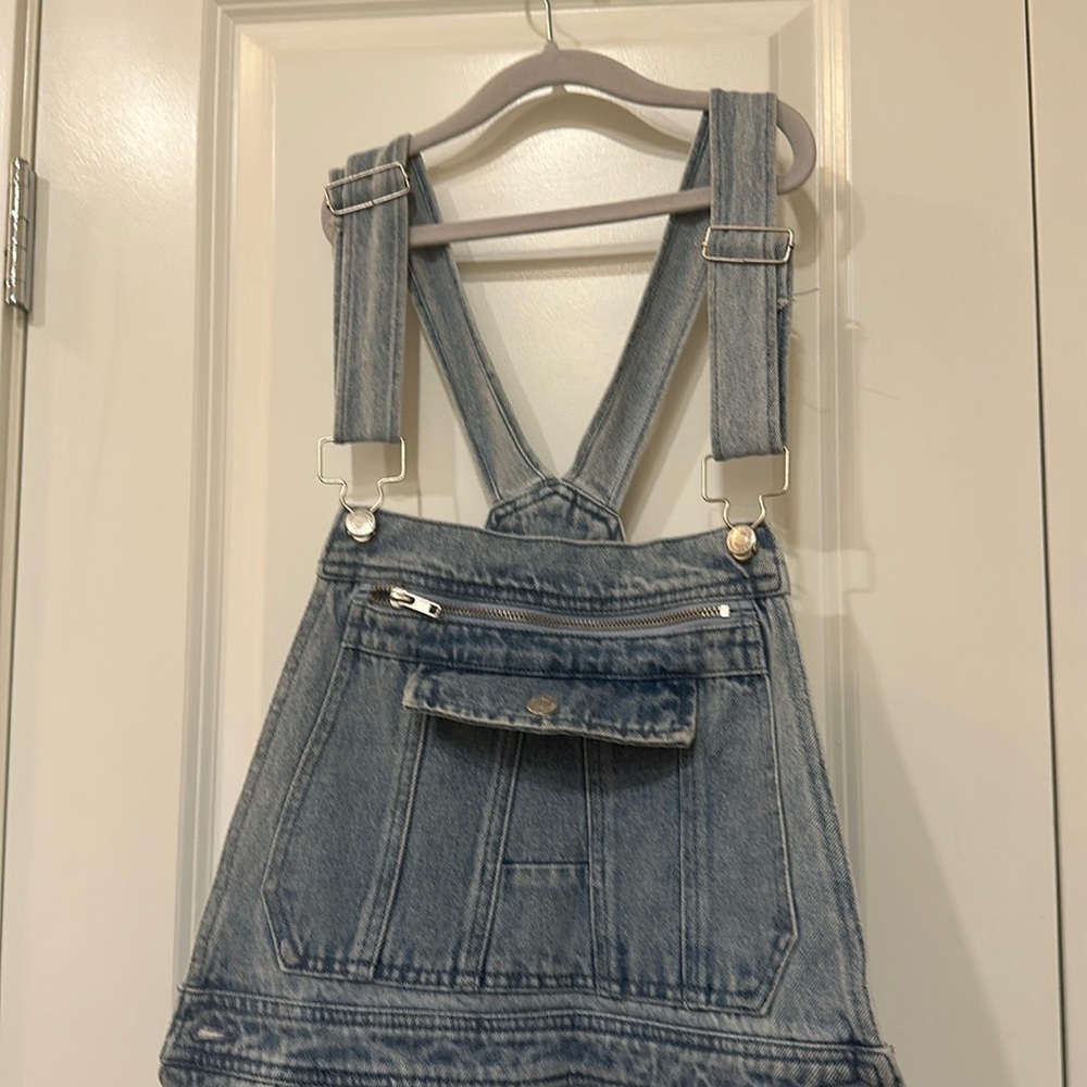 brand new denim overalls